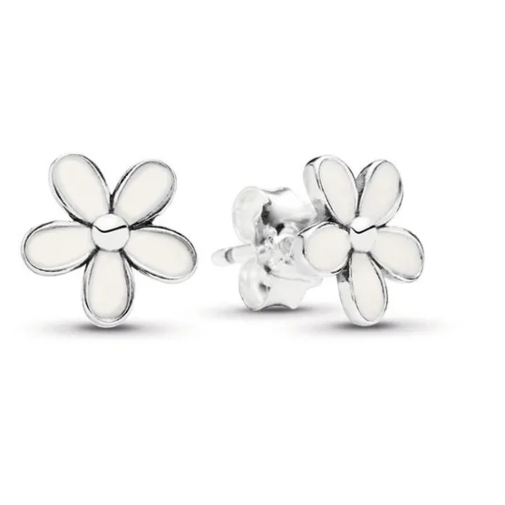 White Flower Earrings